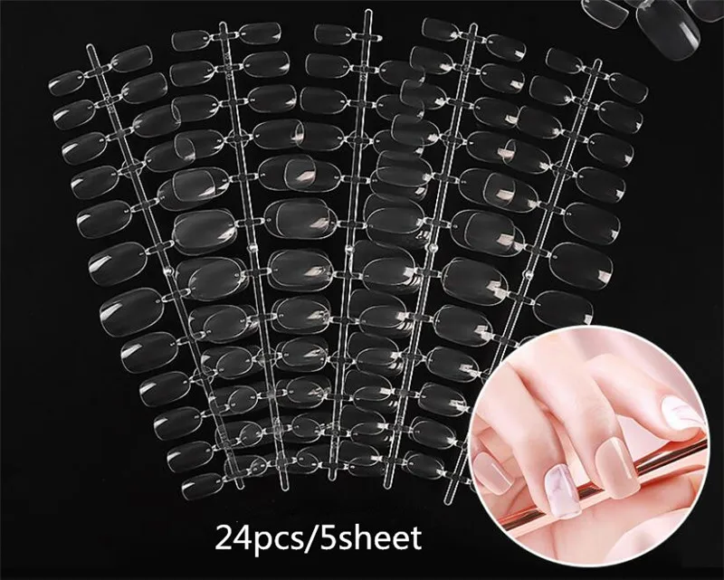 

120PCS/Box Professional Different Styles Acrylic Nail Tips Full Cover Ultra-Thin Matte Surface Polished False Nail Tips XJ001