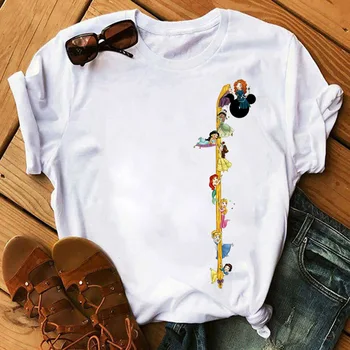 

Princess T Shirt Aesthetic Women Fashion Tshirt Girls 90s Tshirt Harajuku Ulzzang Print Graphic Summer T-shirt Top Tee Female