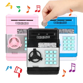 

Electronic Piggy Bank Automatic Insert Bills Christmas Gift Password ATM Bank Safe Box Cash Coins Automatic Deposit Saving Box