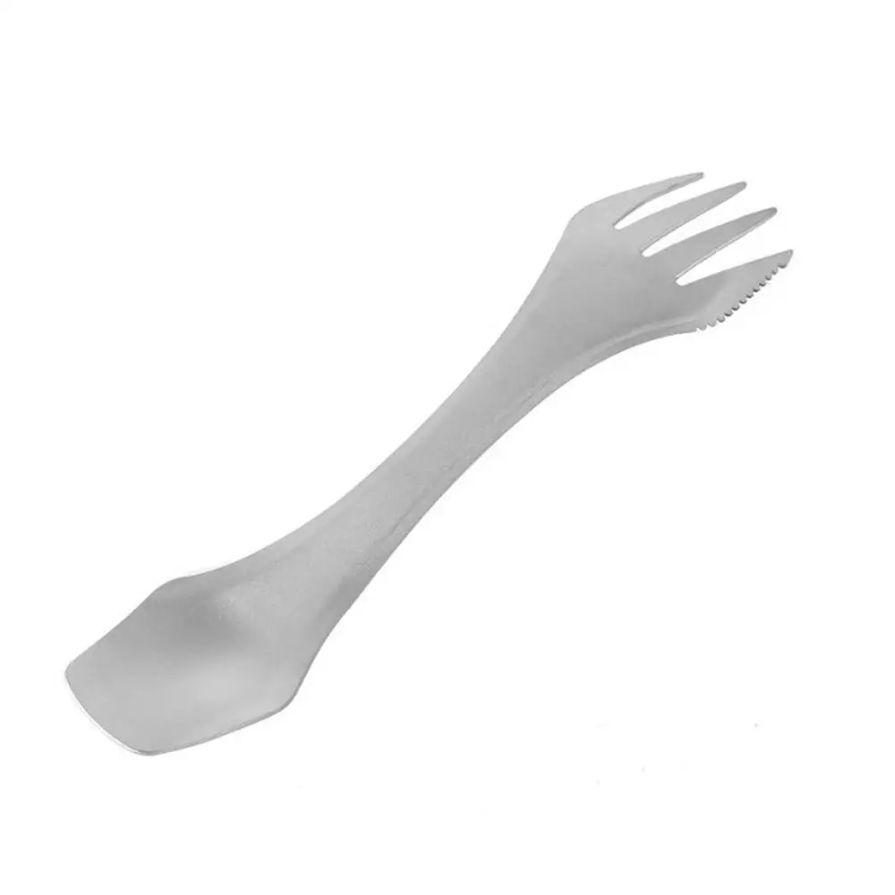 3 в 1 pure titanium Spork Вилка Нож походная посуда для пикника Посуда Сверхлегкая Ложка Вилка для пикника на открытом воздухе барбекю - Цвет: 01