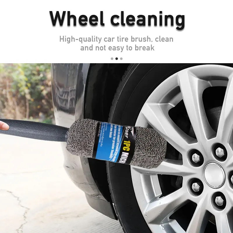 9pcs Car Wash Cleaning Kits Microfiber Auto Detailing Washing Tools Towels Blush Sponge Wash Glove Polish Care Applicator Pads 3