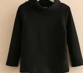 thin black Г. Зимняя детская одежда плотные флисовые пуловеры унисекс с длинными рукавами, футболки для мальчиков и девочек, детские футболки, топы - Цвет: thin black