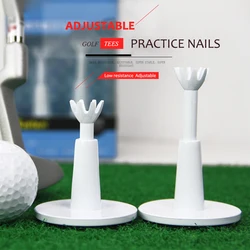 2pcs White Telescopic Adjustable Golf Ball Tee Holder Telescopic Golf Training Practice Tool Practice Ball Spike Spin