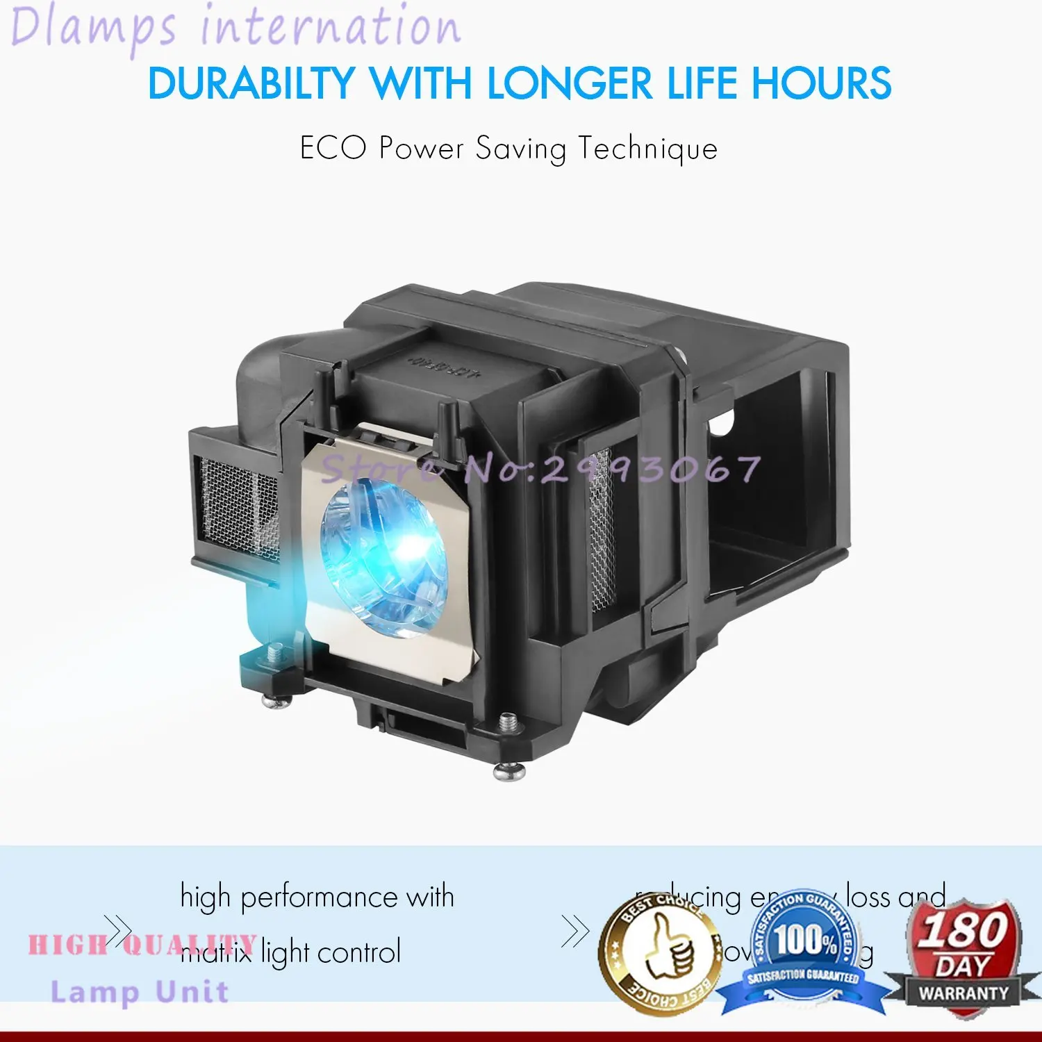 Для ELPLP87 V13H010L87 PowerLite 520/525 W/530/535 W/BrightLink 536Wi, EB-520/525 W/530/530 S/535 W/536Wi для лампы проектора EPSON