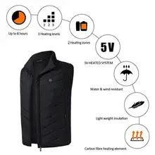 Жилет с электрическим подогревом для мужчин и женщин, тактический жилет с usb-нагревателем, теплый жилет для рыбалки, охоты, походов, зимний жилет с подогревом