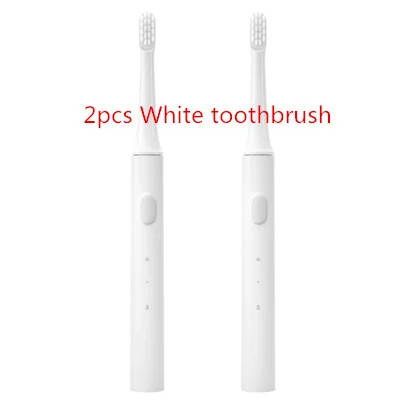 Toothbrush 2pcs Xiaomi Mijia T100 автоматический интеллектуальный водонепроницаемый светильник звуковая электрическая зубная щетка 46 г портативная перезаряжаемая звуковая зубная щетка - Комплект: Toothbrush 2pcs