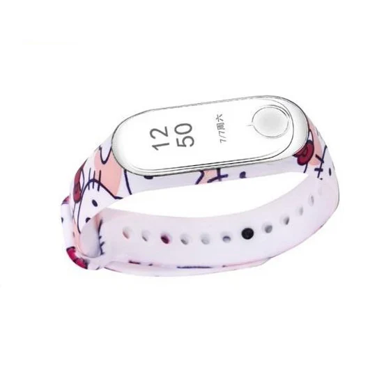 Цветной Xiaomi mi браслет 4 3 ремешок сменный Браслет для Xiaomi mi Band 4 3 силиконовый браслет correa mi 3 ремень Различные цветы - Цвет ремешка: Kitty