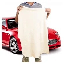 Serviette de nettoyage de voiture en cuir Chamois naturel, 50x70CM, chiffon de lavage à séchage