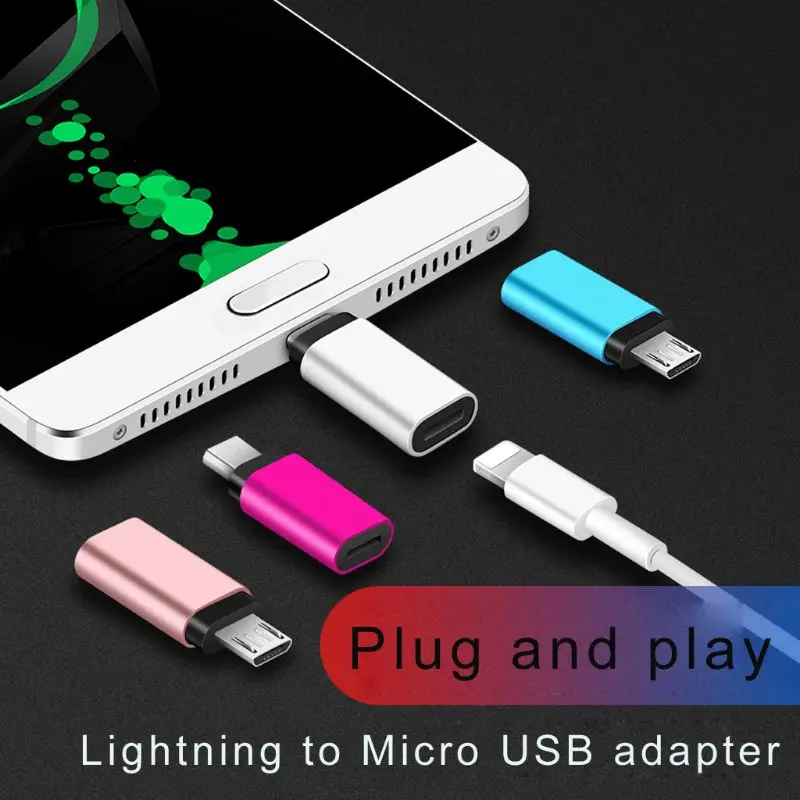 8 Pin Lightning Женский к Micro USB Мужской алюминиевый конвертер зарядный разъем адаптер для samsung Xiaomi Huawei ZTE Android Mo