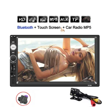 

Bluetooth Car Radio Tuner 2 Din 7 Inch Touch Screen Auto Audio Support FM/MP5 USB AUX Rear View Camer Stereo function