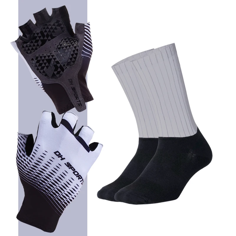 Противоскользящие велосипедные перчатки С нескользящими велосипедными носками, набор для улицы, перчатки для горного велосипеда, моющиеся дышащие гоночные велосипедные перчатки - Цвет: G05