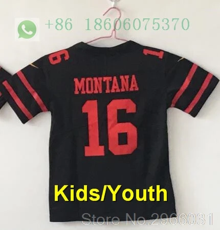 San Francisco A+ качественная Детская Молодежная Джерси 16 Joe Монтана Carlos Hyde NaVorro Bowman Jimmy Garoppolo Джерси - Цвет: for kids youth