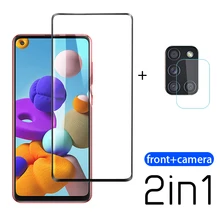 2-em-1 vidro temperado para samsung galaxy a21s câmera protetor de tela para samsung galaxy a21 s a 21 s 21 s película protetora