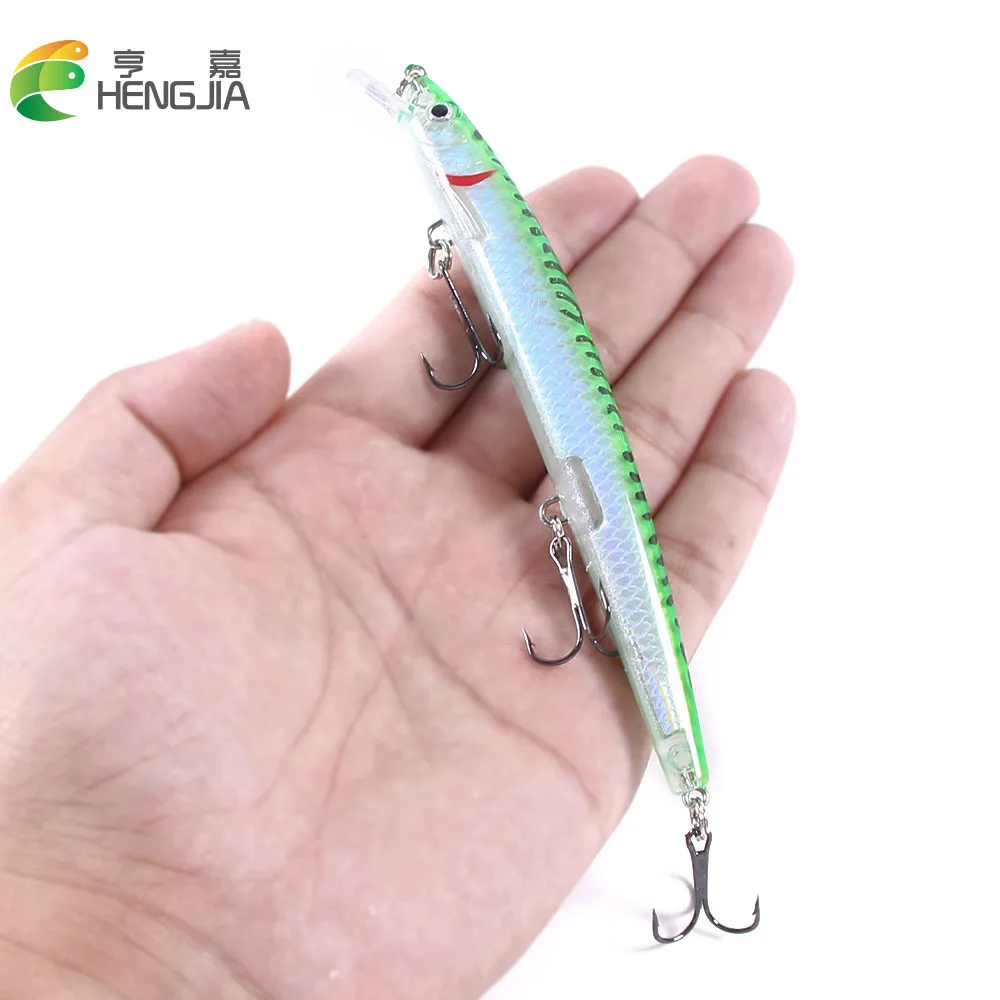 

HENGJIA 1pc Wobbler Minnow Fishing Lure 13.5cm-15.5g Bionic Bass Sinking Artificial Hard Plastic Fishing Tool