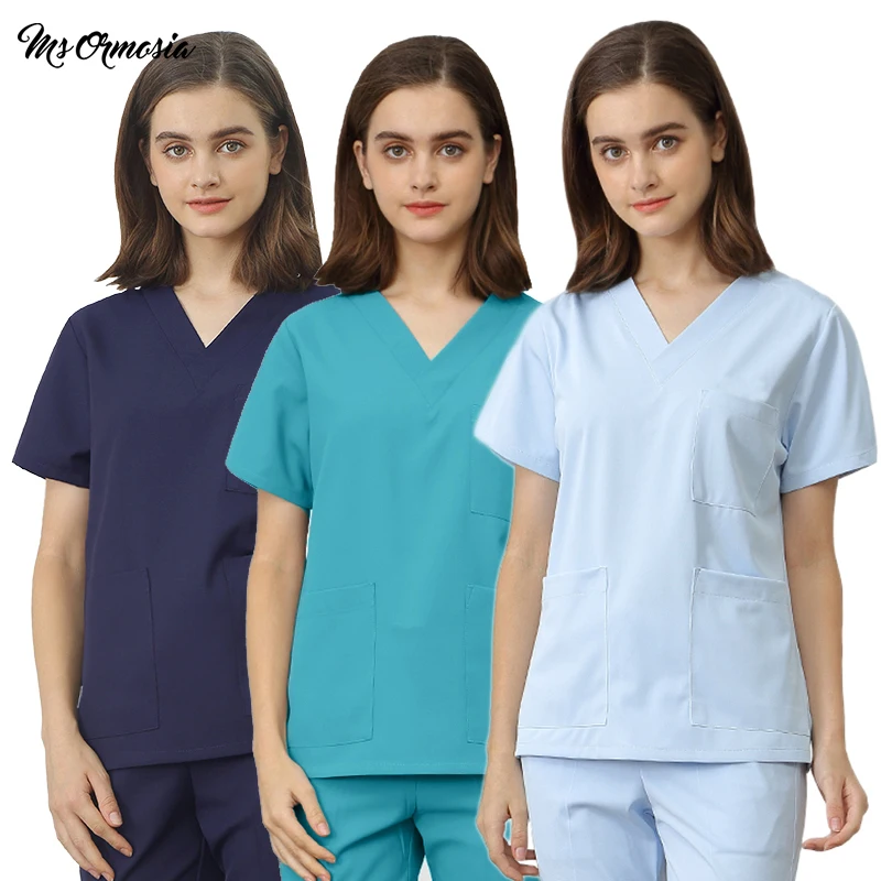 

high quality Solid color sets workwear uniform Beautician suits spa uniform pet uniform scrub work clothes wholesale Custom logo