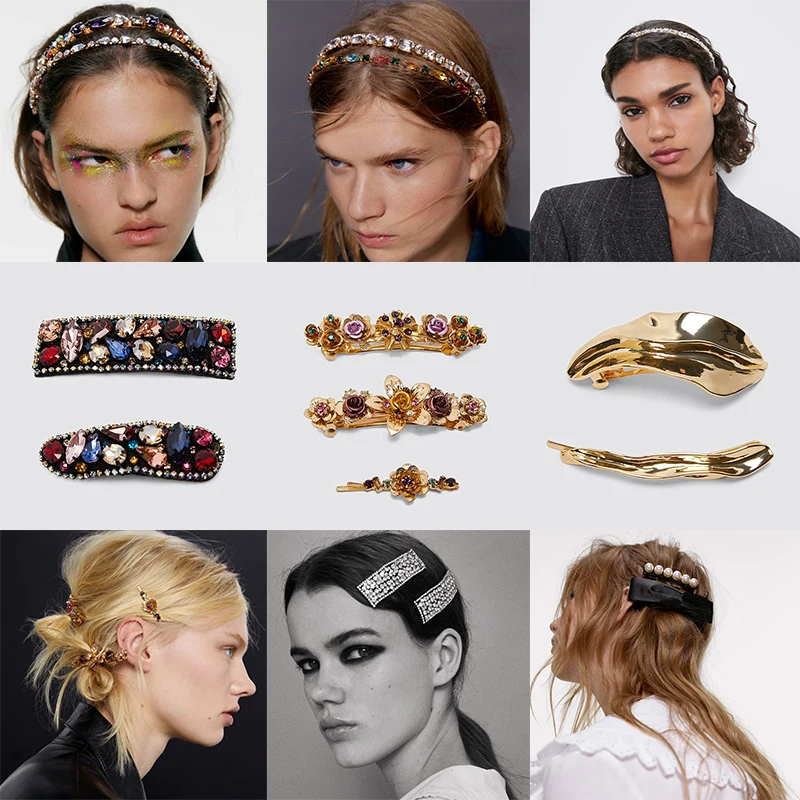 Новинка Модные Винтажные золотистые металлические шпильки для волос ZA Женские