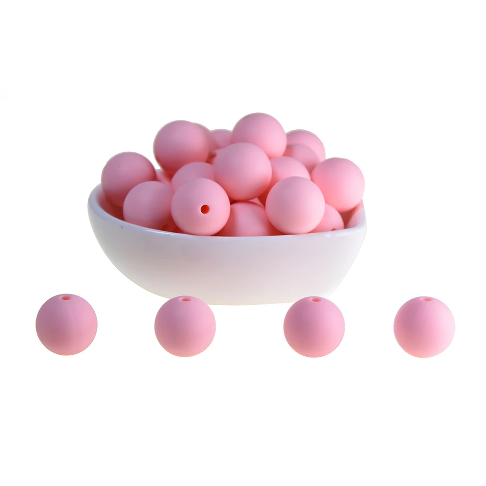 10pcs 15mm Various Color Loose Silicone Round Bead Baby Teething Chewable Beads Kids Toys Baby Teethers DIY Jewelry Making