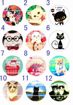 

Handmade Colorful picture Round Glass Cabochons Refrigerator magnet for Necklace Decoration and Phone Chain Accessaries346