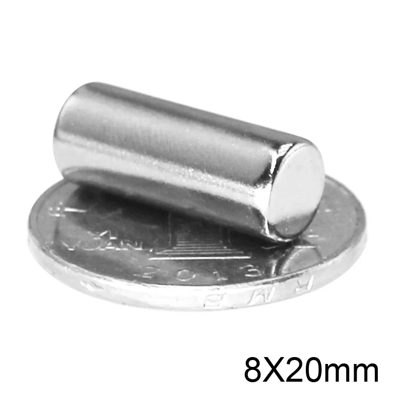 5/10/20 шт. 8x20 мм сверхмощный сильный магнит 8 x 20 толстый постоянный неодимовый