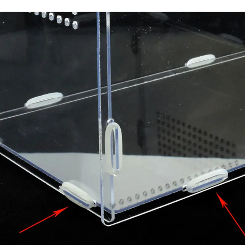 Прозрачный акриловый ящик для рептилий для пауков Черепаха Ящерица разведение ящик для насекомых вентиляционные отверстия раздвижные маленькие питомцы Террариум Vivarium