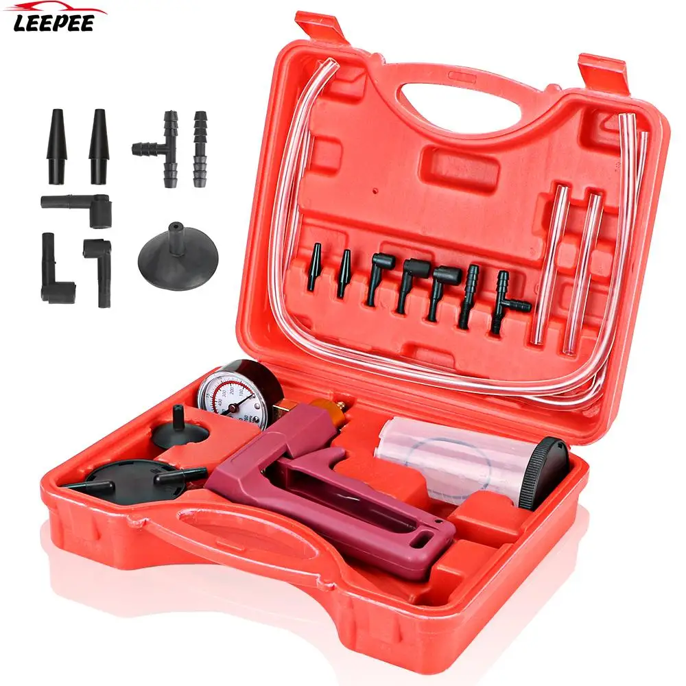 Hand Held Brake Bleeder Tester Set Car Automotive Self Kit Organize Vacuum Pump Brake Bleeder Screw Adapter Multifunctional