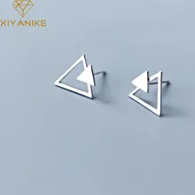 XIYANIKE 925 стерлингового серебра простые треугольные шпильки геометрической формы серьги для женщин элегантные свадебные ювелирные изделия ручной работы аксессуары