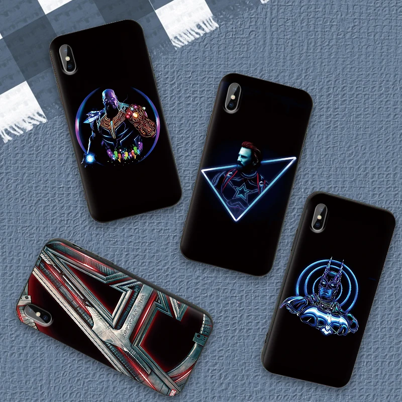 Case For iPhone 6 6S plus Luxury Black 5 5S SE 7 8 Plus X XS Max XR Cover Marvel iron man mask | Мобильные телефоны и