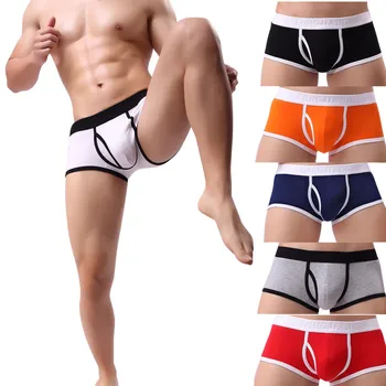 

Sexy Mens Solid Breathe Underwear Briefs Bulge Pouch Shorts Underpants ropa interior hombre dropshiping W807