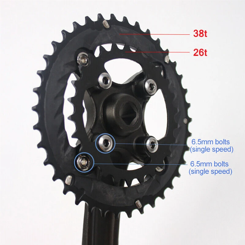 MTB 104/64BCD Кривошип 26/38T алюминий велосипедная Звездочка двойной/тройной 170 мм 2*10s