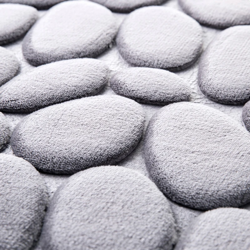 40*60CM Coral Fleece Bathroom Memory Foam Rug Kit Toilet Pattern Bath Non-slip Mats Floor Carpet Set Mattress for Bathroom Decor