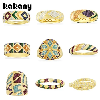 

Kakany Fashion High-quality Pendant 1:1 Color Tribal Ring Series With Stripes Luxury Women's Jewelry New Year And Christma
