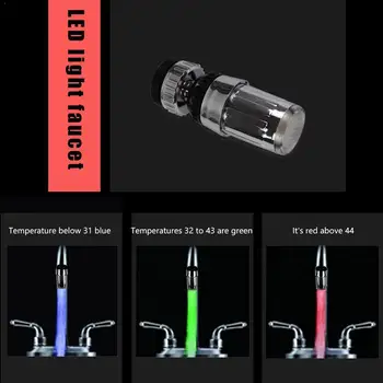 

Zhangji Bathroom Temperature Control 3 Color Water light Faucet Tap Aerator Light Shower Kitchen Led Aerator Water Power Sa C7X7