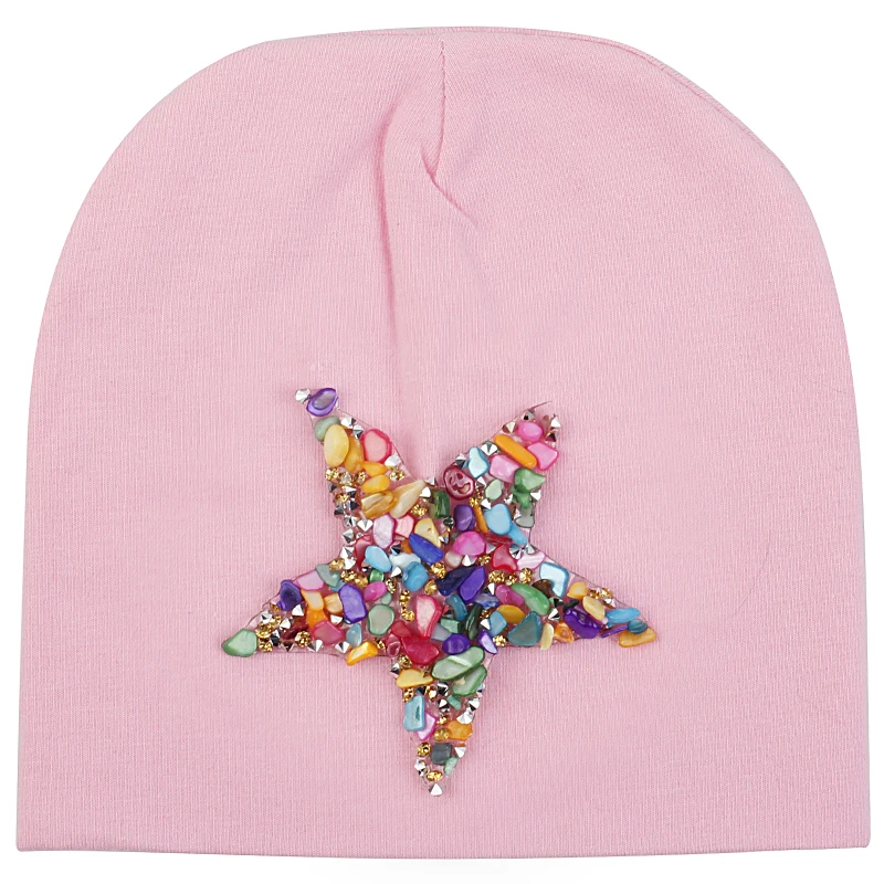 Multicolor-1 pink Хлопковые детские шапки с черепом для новорожденных; зимние теплые шапки-бини с пентаграммой для мальчиков и девочек; шапки-унисекс для детей от 0 до 3 месяцев - Цвет: Multicolor-1 pink