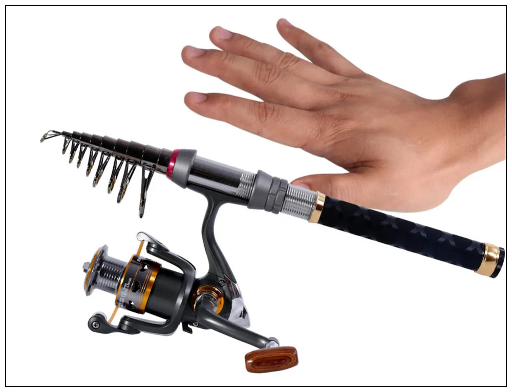 Sougayilang Portable Telescopic Stick Fishing Rod and Reel Combo Carbon Fiber Fishing Rod with Spinning Fishing Reel Pole