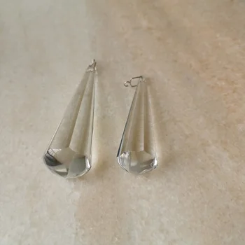 

10pcs/lot machine grinding clear conical prism 8 faceted chandelier crystal with 1 holes Home Curtain lighting Accessories