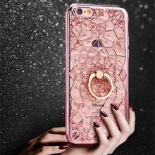 

Plating Case 3D Rugged Glitter Diamonds Phone Case For iPhone 13 12 11 Pro max X XS MAX XR 7 8 6 6S Plus TPU soft Ring Cover