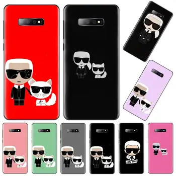 

Lagerfeld Brand designer Cartoon character TPU Phone Case Cover For Samsung Galaxy S5 S6 S7 S8 S9 S10 S10e S20 edge plus lite