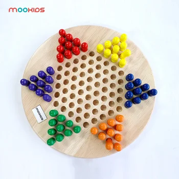 

Family Game Pieces Chess Games Wooden Checkers Chess Game Educational Board Kids Classic Chinese Checkers Set Strategy Family Ga