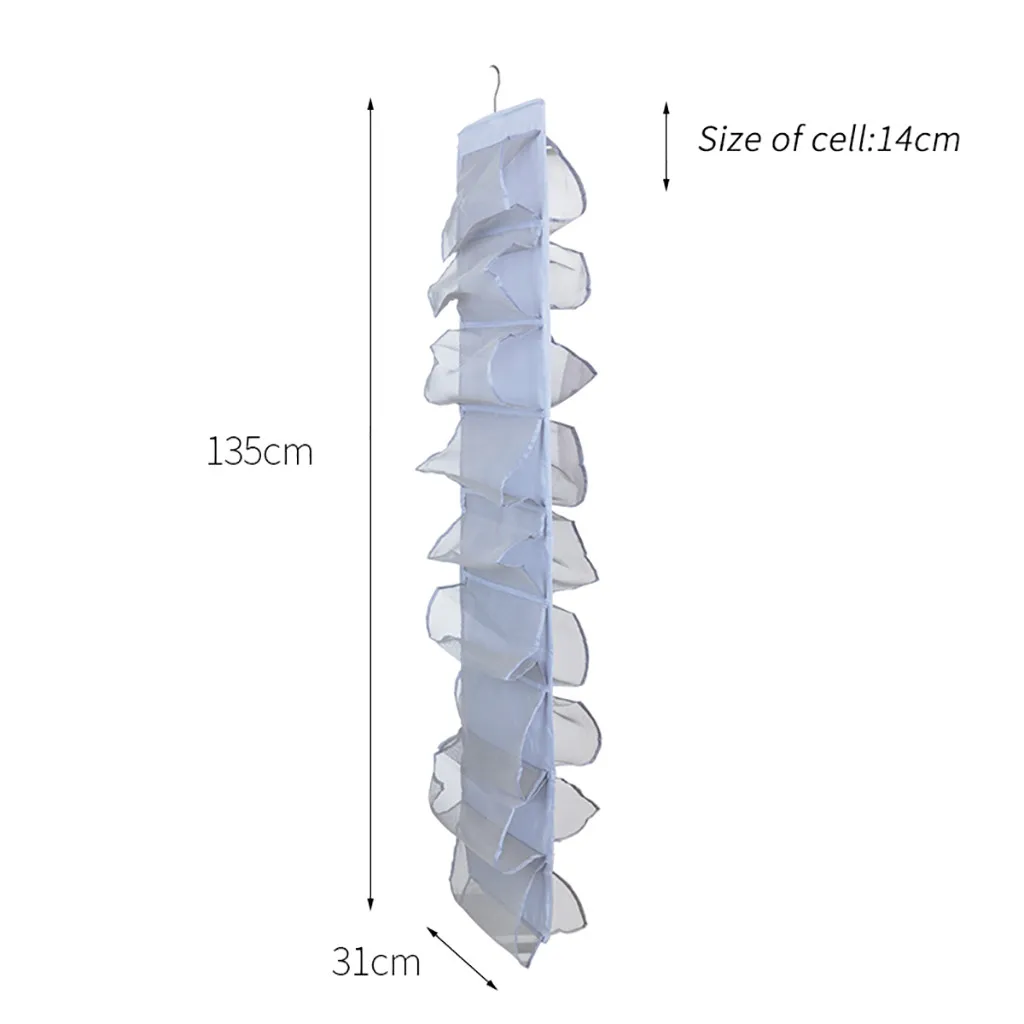 Ткань Оксфорд двухсторонняя сетка подвесная сумка для хранения, для дома двухсторонняя 9-слойные 18 pocketsHanging пылезащитный подвесной@ 25