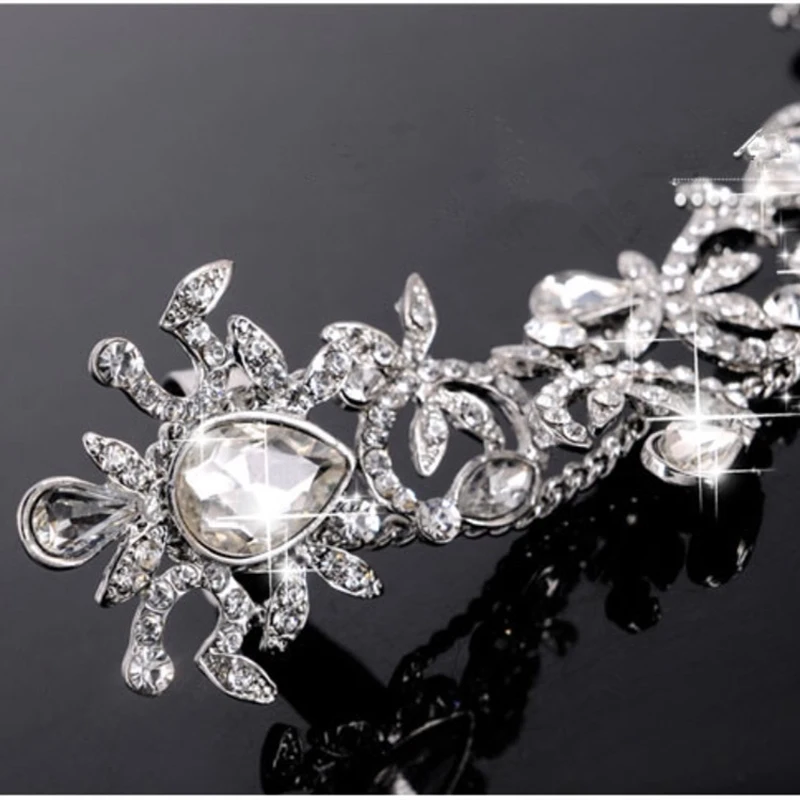 Роскошные женские браслеты золотого, серебряного цвета с кристаллами для невесты, модная цепочка для невесты, свадебная перчатка, ювелирные изделия
