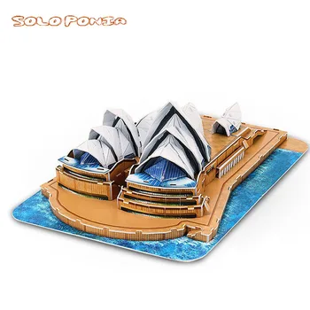 

42 cm Micro Landscape DIY House and Structure cardboard assembly model world famous architecture Model Sydney Opera House