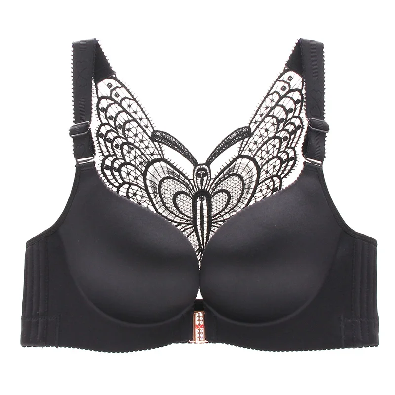 

Plus Size Sexy Push Up Bra Front Closure Butterfly Brassiere Backless Bralette Breast Seamless Bras for Women 75-120DE Drop Ship