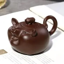 Китайский Исин редкая фиолетовая глина zisha архаичный подписанный чайник ручной работы