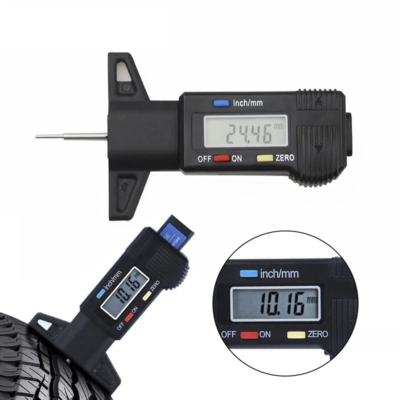 Digital depth gauge caliper tread depth Measure Tool LCD Tyre tread Gauge Car Tire Measuring Caliper 0-25mm