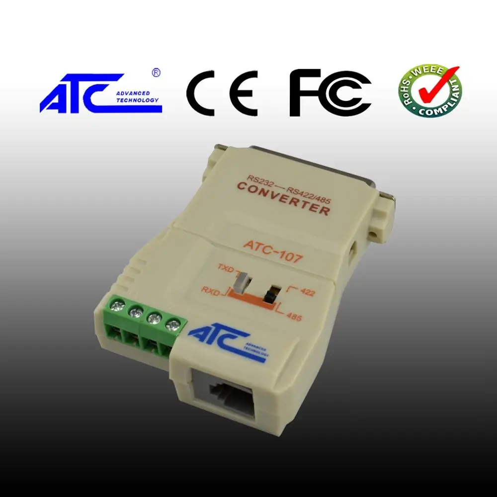 ATC 107 RS232 до 485/422 двунаправленный интерфейс конвертер Модуль 485 адаптер оптический