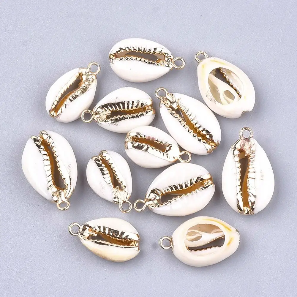 50× Cowrie Sea Shell Pendant Jewelry Finding Making Necklace Chain Charm Crafts 