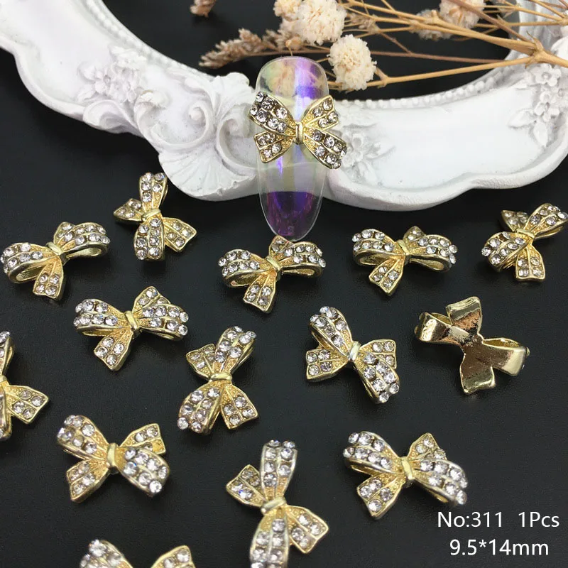 

20Pcs 3D Bow Glitter Nail Rhinestones Crystal Glass Stone Charm Pearl Bowknots Jewelry DIY UV Gel Manicure Nail Art Decorations