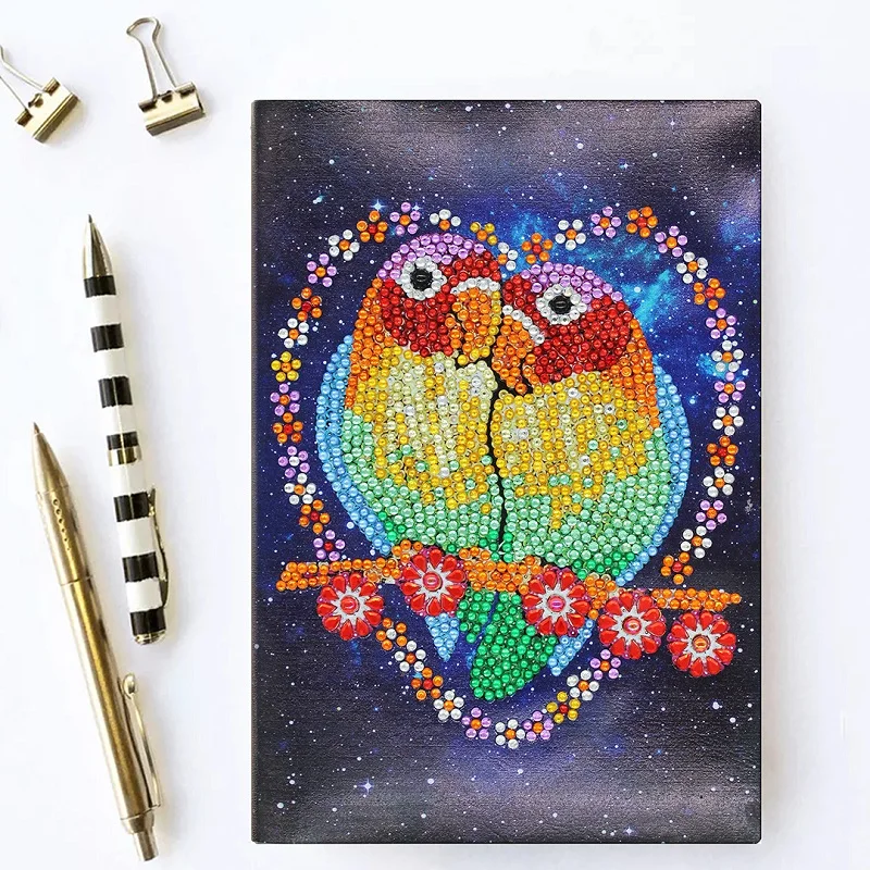

HeeBenor A5 64 Pages 5D DIY Diamond Notebook Bird Love Diamond Painting Diary Book Ornmant Book Birthday Gifts Cross Stitch NB36