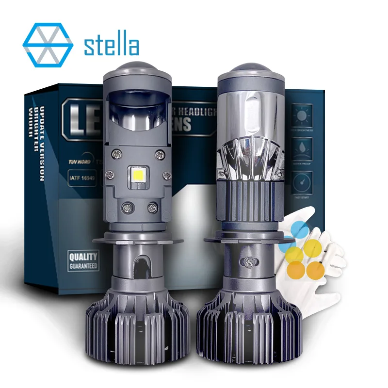 Stella auto H7/H4 мини светодиодные линзы головсветильник лампы проектор головная лампа