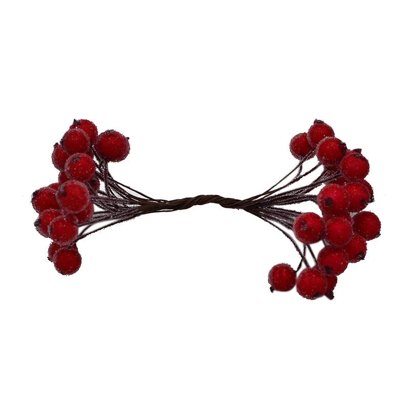 5/6/8/10/12/50/70/90pcs Mixed Red Flower Cherry Stamen Berries Bundle DIY Scrapbooking Christmas Wedding Cake Gift Box Wreaths
